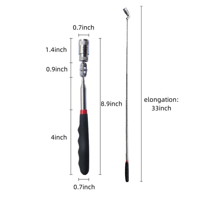 Telescoping Magnetic Pickup Tool with Light