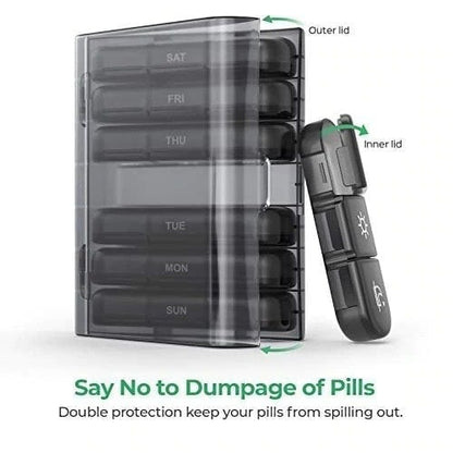 21 Grid Black Pill Box Sorting Box