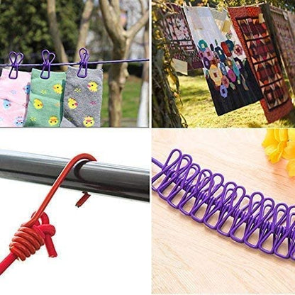 Cloth Drying Rope with Hooks