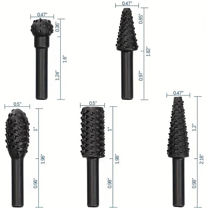 Rasp Chisel Drill Bits - Pack Of 5