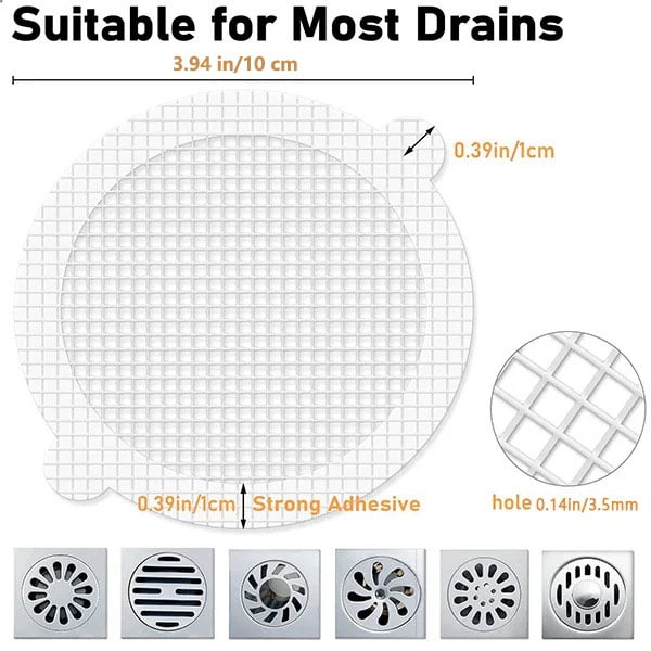 Disposable Shower Drain Hair Catcher - Pack Of 10