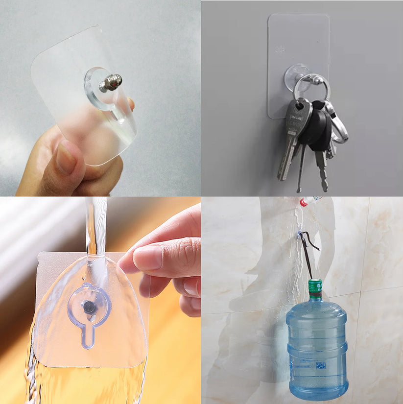 Reusable Adhesive Wall Hooks - Pack of 10