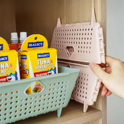 Foldable Multi-Functional Draining Storage Basket – Space-Saving, Heat-Resistant, Dual-Size