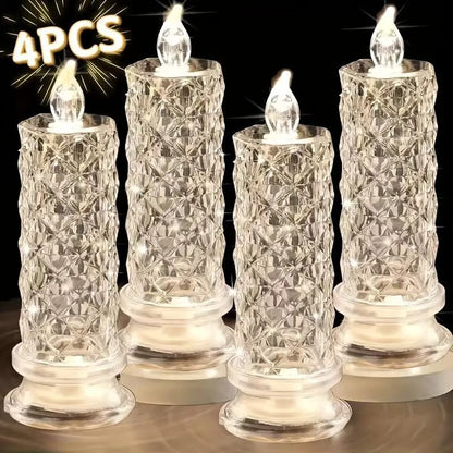 ✨🕯️LED Crystal Candle Lights 🌈Battery Operated