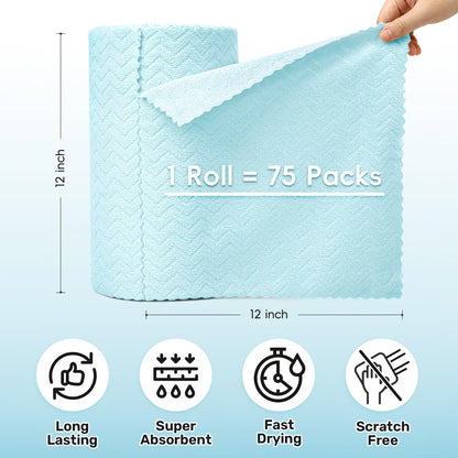 🔥🧽 Microfiber Cleaning Cloths Roll – 40 Pack Tear-Away Towels