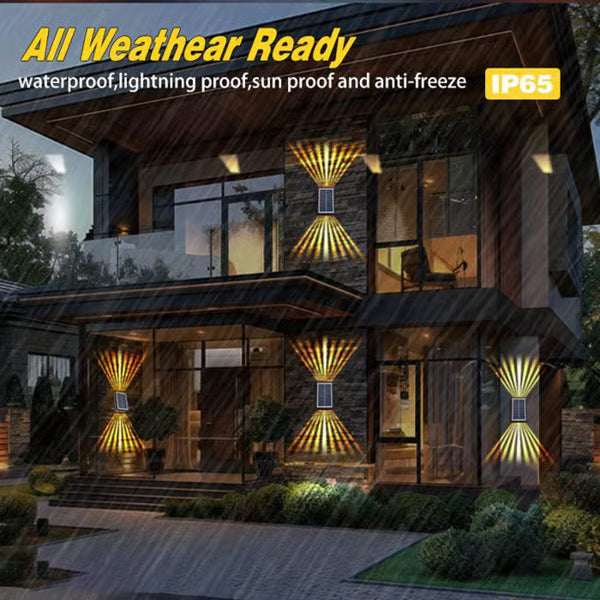 4 LED Solar Colorful Wall Lights Outdoor Light Waterproof