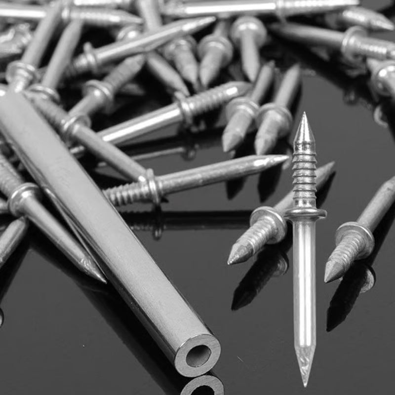 Double-Head Skirting Thread Seamless Nail, Pack of 100