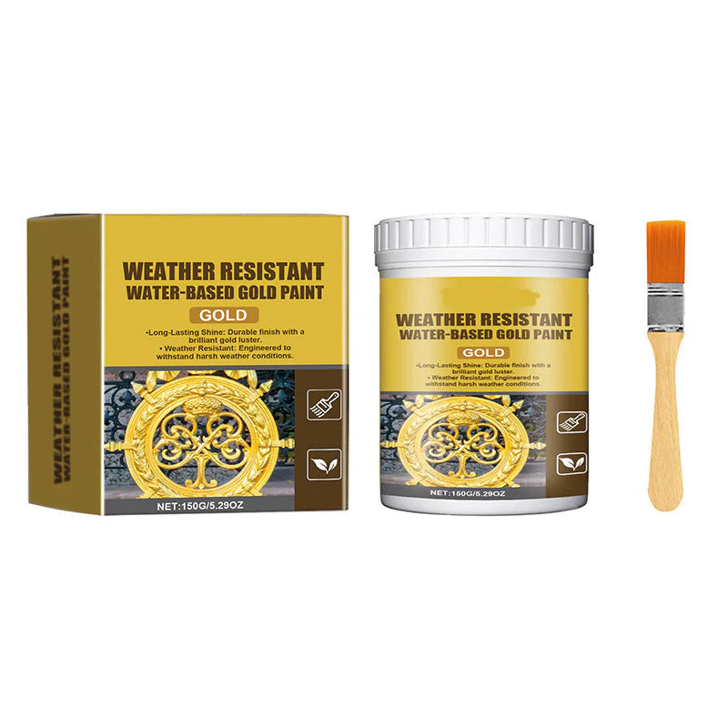 Weather Resistant Water-Based Gold Paint